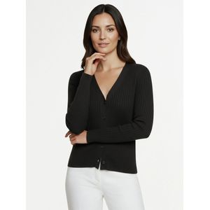 Cardigan diepe V-hals Van Peter Hahn zwart