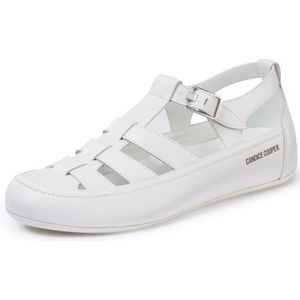 Candice Cooper - Leren Sandalen - Wit - Distressed Nappa Leer - T-strap