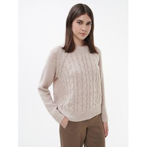 Trui ronde hals Van Peter Hahn beige