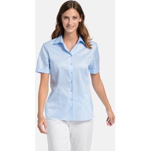 Blouse 100% katoen korte mouwen Van Eterna blauw