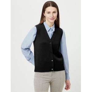INCLUDE - Mouwloos Vest - Zwart - 100% Kasjmier