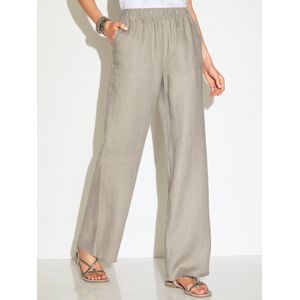 Comfortbroek pasvorm Cornelia 100% linnen Van Peter Hahn beige