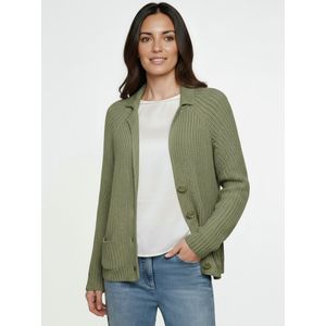 Gebreid jasje reverskraag Van Peter Hahn groen