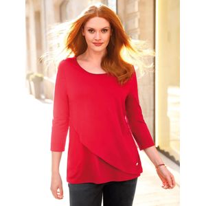 Shirt 3/4-mouwen en dubbele voorkant Van Anna Aura rood