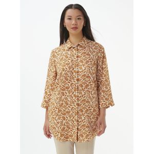 Lange blouse 3/4 mouwen Van Emilia Lay beige