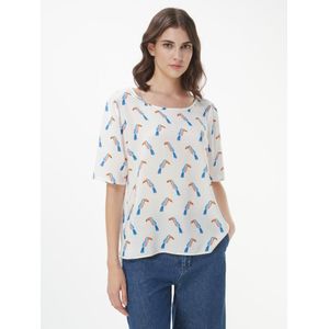 Blouse ronde hals Van Peter Hahn wit