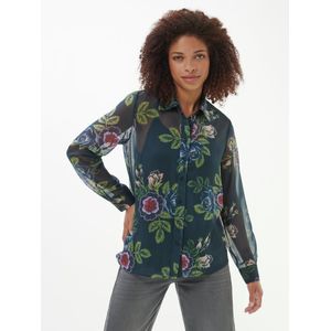 Blouse lange mouwen Van Uta Raasch turquoise