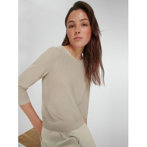 Trui ronde hals 100% SUPIMA® katoen Van Peter Hahn beige