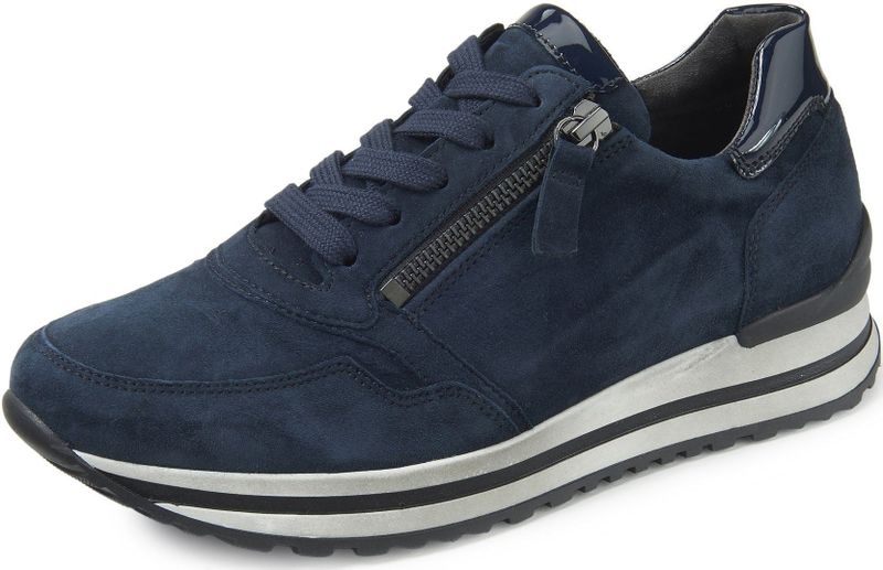 Gabor - Comfort - Sneakers - Blauw - Kalfsnappaleer - Ritssluiting