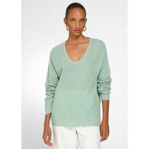 Trui ronde hals zijde en kasjmier Van include groen