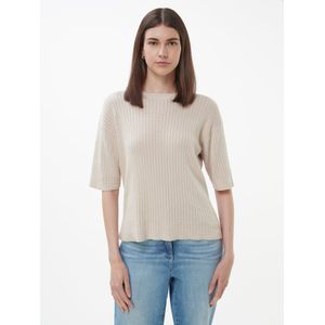 Trui ronde hals 100% SUPIMA-katoen Van Peter Hahn beige