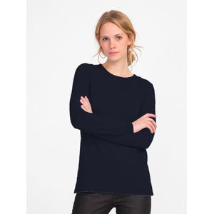 Trui 100% kasjmier ronde hals Van Peter Hahn blauw