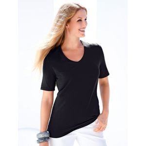 Shirt korte mou­wen en V-hals Van Emilia Lay zwart