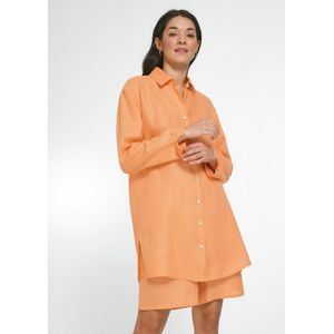 Lange blouse 100% linnen Van Peter Hahn oranje