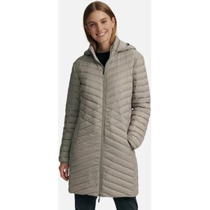 Peter Hahn - Lang Doorgestikt Donsjasje - Beige - Met Capuchon