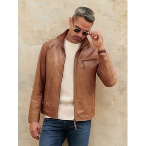 PETER HAHN - Leren Jack - Bruin - Mannelijke Stijl - Nappaleer