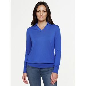 Polotrui V-vormig inzetstuk bij de halslijn Van Peter Hahn blauw