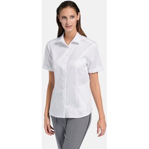 Blouse 100% katoen korte mouwen Van Eterna wit