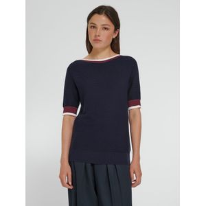 Trui 100% SUPIMA®-katoen boothals Van Peter Hahn blauw