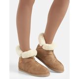 SHEPHERD - Huisschoenen - Cognac - Leer - Suède - Teddy Voering