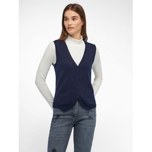 Mouwloos vest model Conny 100% scheerwol Van Peter Hahn blauw