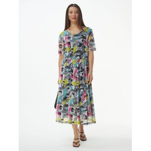 Jurk mesh een ronde halslijn Van Emilia Lay zwart