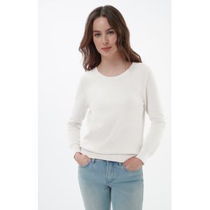 Trui ronde hals 100% SUPIMA-katoen Van Peter Hahn wit