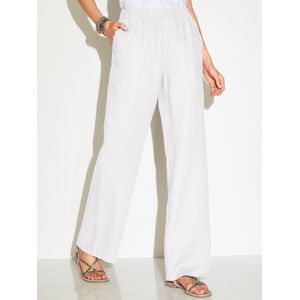 Comfortbroek pasvorm Cornelia 100% linnen Van Peter Hahn wit