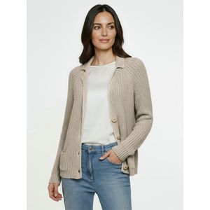 Gebreid jasje reverskraag Van Peter Hahn beige