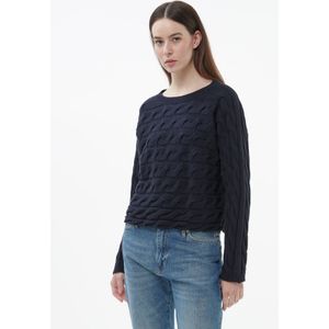 Trui ronde hals lange mouwen Van oui blauw