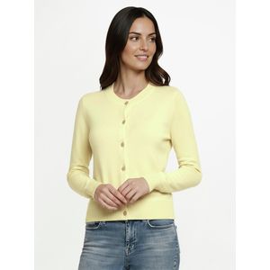 Cardigan ronde hals Van Peter Hahn geel