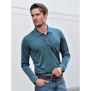 Poloshirt lange mouwen Van Bugatti turquoise