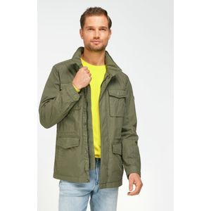 Jas 100% katoen staande kraag Van Louis Sayn groen