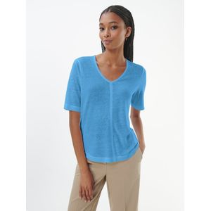 Shirt V-hals Van Peter Hahn blauw