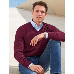 Trui 100% scheerwol V-hals Van Peter Hahn rood