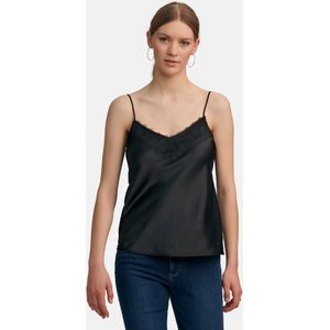 Top 100% zijde spaghettibandjes Van Peter Hahn Seidenreich zwart