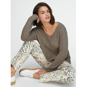 Trui V-hals en lange mouwen Van Emilia Lay groen