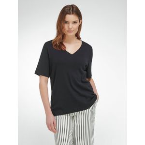 Shirt V-hals en korte mouwen Van Peter Hahn zwart