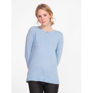 Trui 100% kasjmier ronde hals Van Peter Hahn blauw