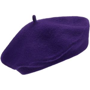 Baret 100% wol Van Peter Hahn paars