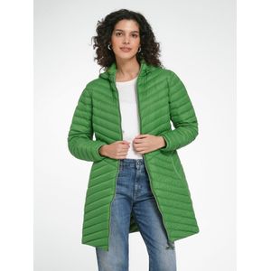 Lang doorgestikt donsjasje capuchon Van Peter Hahn groen