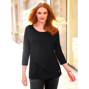 Shirt 3/4-mouwen en dubbele voorkant Van Anna Aura zwart