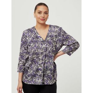 Blouse V-hals Van Emilia Lay paars