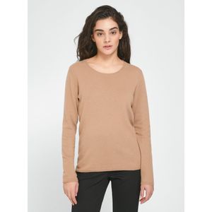 Trui scheerwol en kasjmier ronde hals Van Peter Hahn bruin