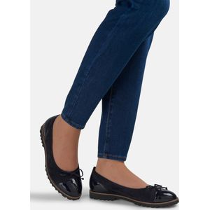 Gabor - Ballerina's - Blauw - Geitensuèdeleer - Strikje