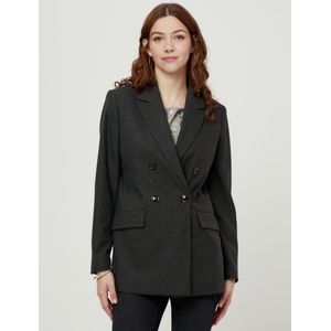 BASLER - Krijtstreepblazer - Grijs - Elegante Glanzende Look