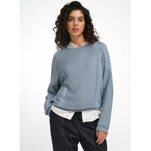 Trui ronde hals 100% katoen Van Peter Hahn blauw