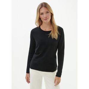 Trui scheerwol en kasjmier ronde hals Van Peter Hahn zwart