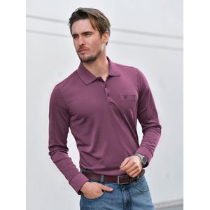 Poloshirt lange mouwen Van Bugatti pink