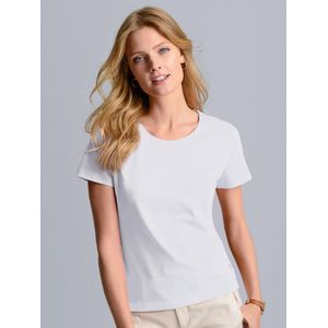 Shirt model Anni 100% katoen ronde hals Van Bogner wit